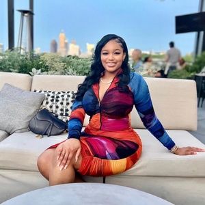 Mindful Color Ruched Midi Dress - Fuchsia/combo